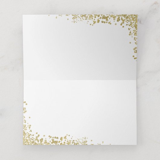 Gold Cross Glitter Navy Blue First Heilige Communi Plaatskaartje (Binnenkant ongevouwen)