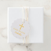 Gold Cross God Bless Baby Religieuze Baptisme Bedankjes Labels (Met doos)