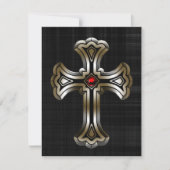Gold Cross Gothic Wedding Kaart (Voorkant)