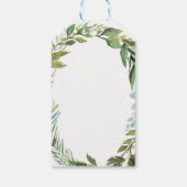 Gold Cross Greenery Wreath First Heilige Communie Cadeaulabel (Achterkant)