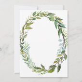 Gold Cross Greenery Wreath First Heilige Communie Kaart (Achterkant)