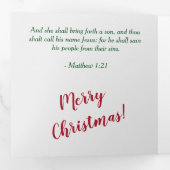 Gold Cross Holly Kerstfoto Sjabloon (Binnenzijde eerst)