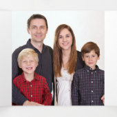 Gold Cross Holly Kerstfoto Sjabloon (Binnenkant midden)