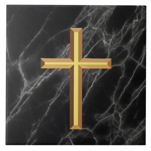 Gold Cross-keramische Tegel Tegeltje (Voorkant)
