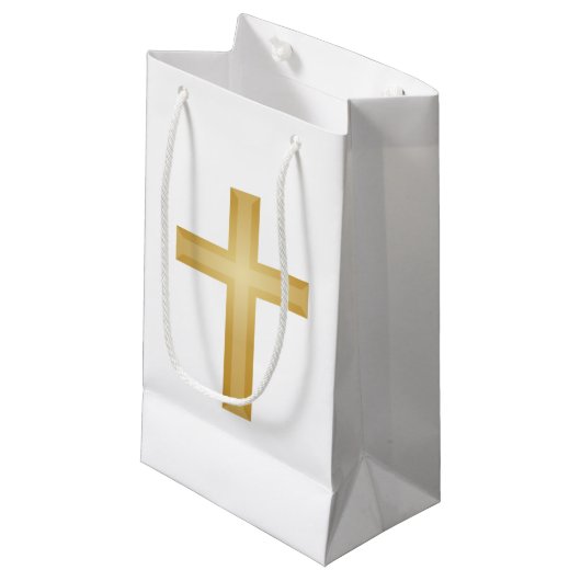 Gold Cross Klein Cadeauzakje (Voorkant Gekanteld)