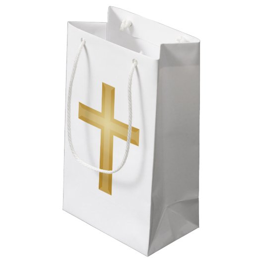 Gold Cross Klein Cadeauzakje (Achterkant Gekanteld)