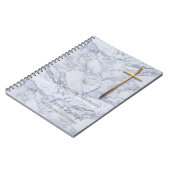 Gold Cross Marble 1 Funeral Memorial Guest Book Notitieboek (Linkerzijde)