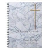 Gold Cross Marble 2 Funeral Memorial Guest Book Notitieboek (Voorkant)