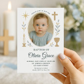 Gold Cross Meisje Doop Uitnodiging