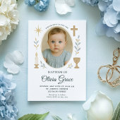 Gold Cross Meisje Doop Uitnodiging