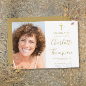 Gold Cross Memorial Funeral Foto: Dank u kaart