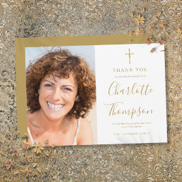 Gold Cross Memorial Funeral Foto: Dank u kaart