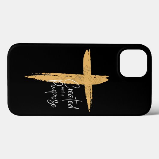 Gold Cross met Jezus Creëer met een doel Case-Mate iPhone Case (Achterkant (horizontaal))