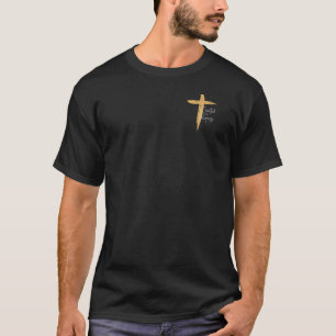 Gold Cross met Jezus Creëer met een doel T-shirt