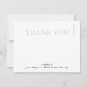 GOLD CROSS modern bedankt baptisme bleek blauw Kaart (Voorkant)