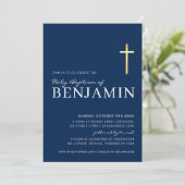 GOLD CROSS modern heilig baptisme met minimaal mar Kaart (Staand voorkant)