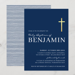GOLD CROSS modern heilig baptisme met minimaal mar Kaart