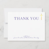 GOLD CROSS modern heilig baptisme paars bedankt Kaart (Voorkant)