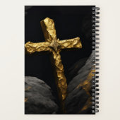 Gold Cross op Black Christelijk Journal Notitieboek (Achterkant)