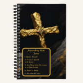 Gold Cross op Black Christelijk Journal Notitieboek (Voorkant)