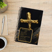 Gold Cross op Black Christelijk Journal Notitieboek