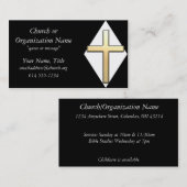 Gold Cross op White/Black Visitekaartjes (Voorkant / Achterkant)