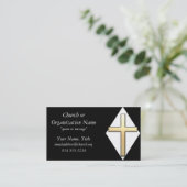 Gold Cross op White/Black Visitekaartjes (Staand voorkant)