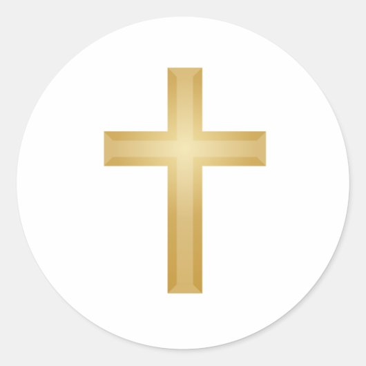 Gold Cross/Pasen Ronde Sticker (Voorkant)