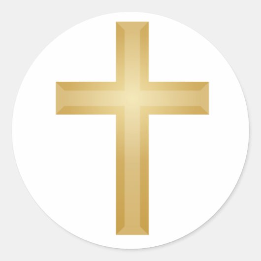 Gold Cross/Pasen Ronde Sticker (Voorkant)