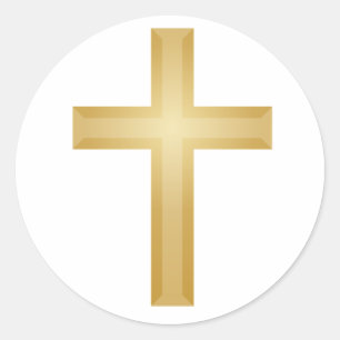 Gold Cross/Pasen Ronde Sticker