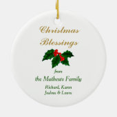 Gold Cross Red Cardinale Bouquet Keramisch Ornament (Achterkant)