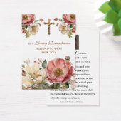 Gold Cross Red Roses Sympathie Heilige Kaart (Bureau)