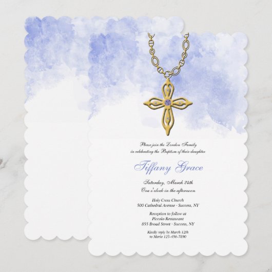 Gold Cross-religie Kaart (Voorkant / Achterkant)