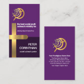 Gold Cross Religieuze Ichthus Fish Ministry Pastor Visitekaartje (Voorkant / Achterkant)