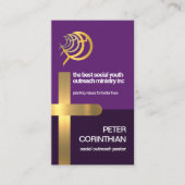 Gold Cross Religieuze Ichthus Fish Ministry Pastor Visitekaartje (Voorkant)