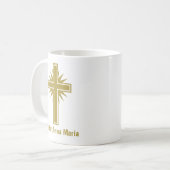 Gold Cross Religious Teacher Mug Personalized Koffiemok (Voorkant links)