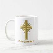 Gold Cross Religious Teacher Mug Personalized Koffiemok (Links)