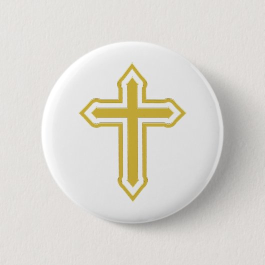 Gold Cross Ronde Button 5,7 Cm (Voorkant)