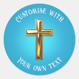 Gold Cross Ronde Sticker