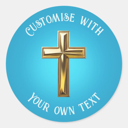 Gold Cross Ronde Sticker (Voorkant)