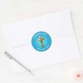 Gold Cross Ronde Sticker (Envelop)