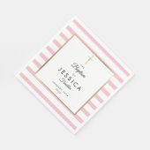 Gold Cross-Roze Stripe Baptisme Christening Servet (Hoek)