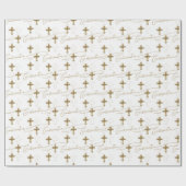 Gold Cross Script-bevestiging Cadeaupapier (Vlak)