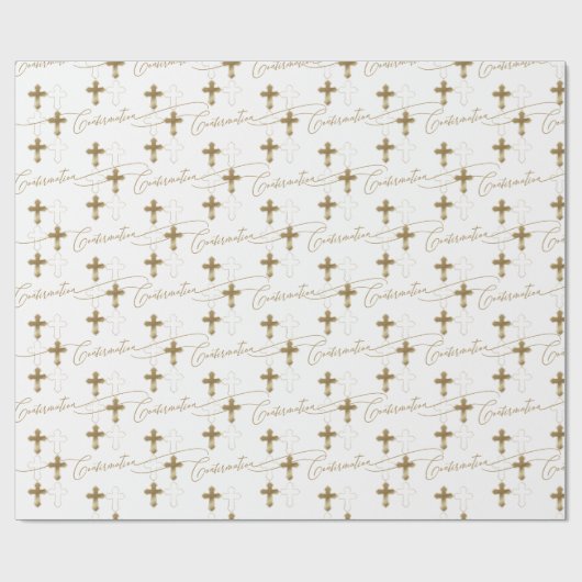 Gold Cross Script-bevestiging Cadeaupapier (Vlak)