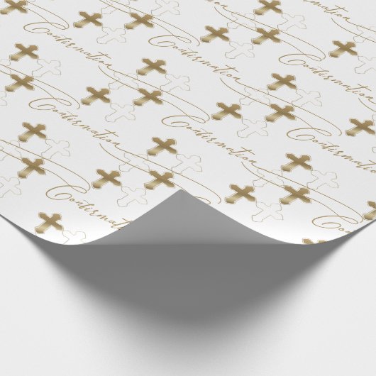 Gold Cross Script-bevestiging Cadeaupapier (Hoek)