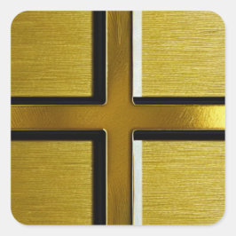 Gold Cross-Sticker Vierkante Sticker