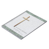 Gold Cross Stone 1 Funeral Memorial Guest Book Notitieboek (Linkerzijde)