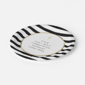 Gold Cross Stripe First Heilige Commune Message Papieren Bordje (Gekanteld)