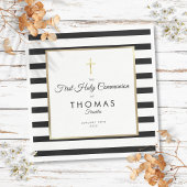 Gold Cross Stripe First Heilige Communie Servet
