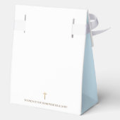 Gold Cross Thank You White Blue Baptism Bedankdoosjes (Achterkant)